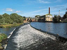 Weir on the River Wharfe in the Otley removal service area